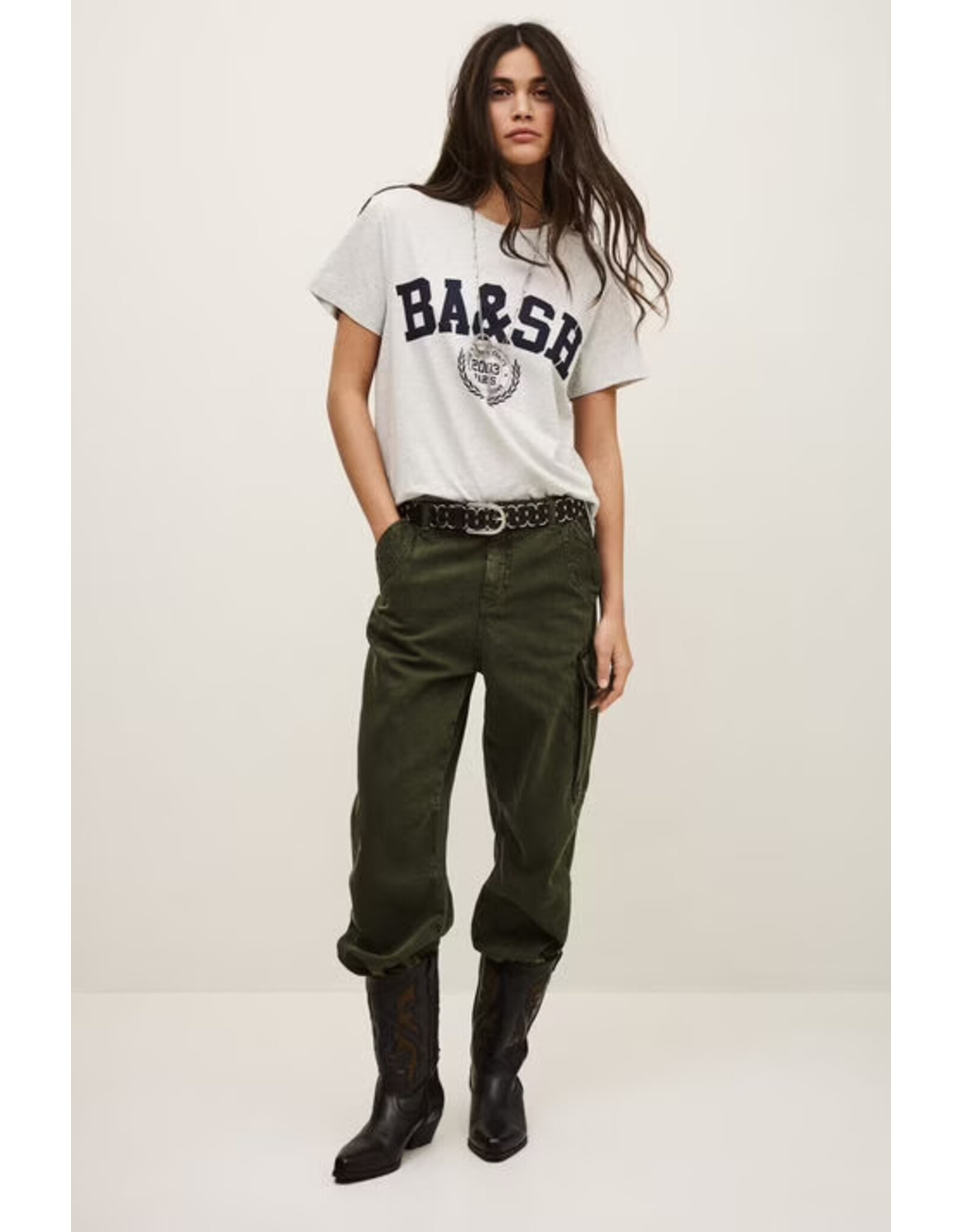 BA&SH T-SHIRT IONI GRISCHINE
