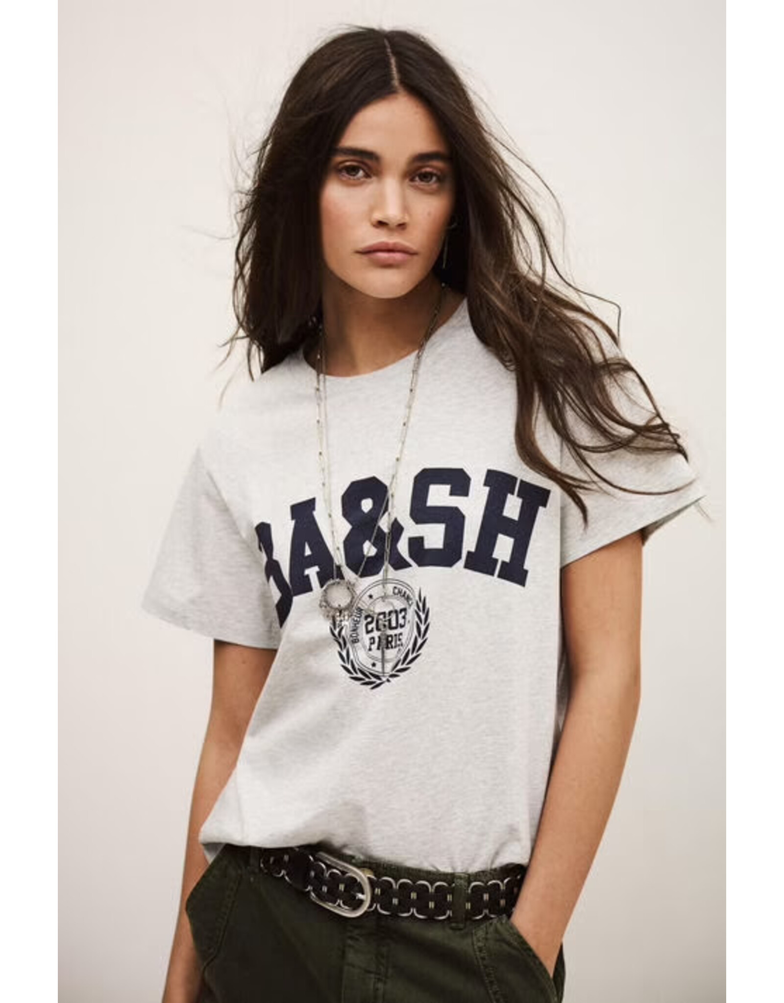 BA&SH T-SHIRT IONI GRISCHINE