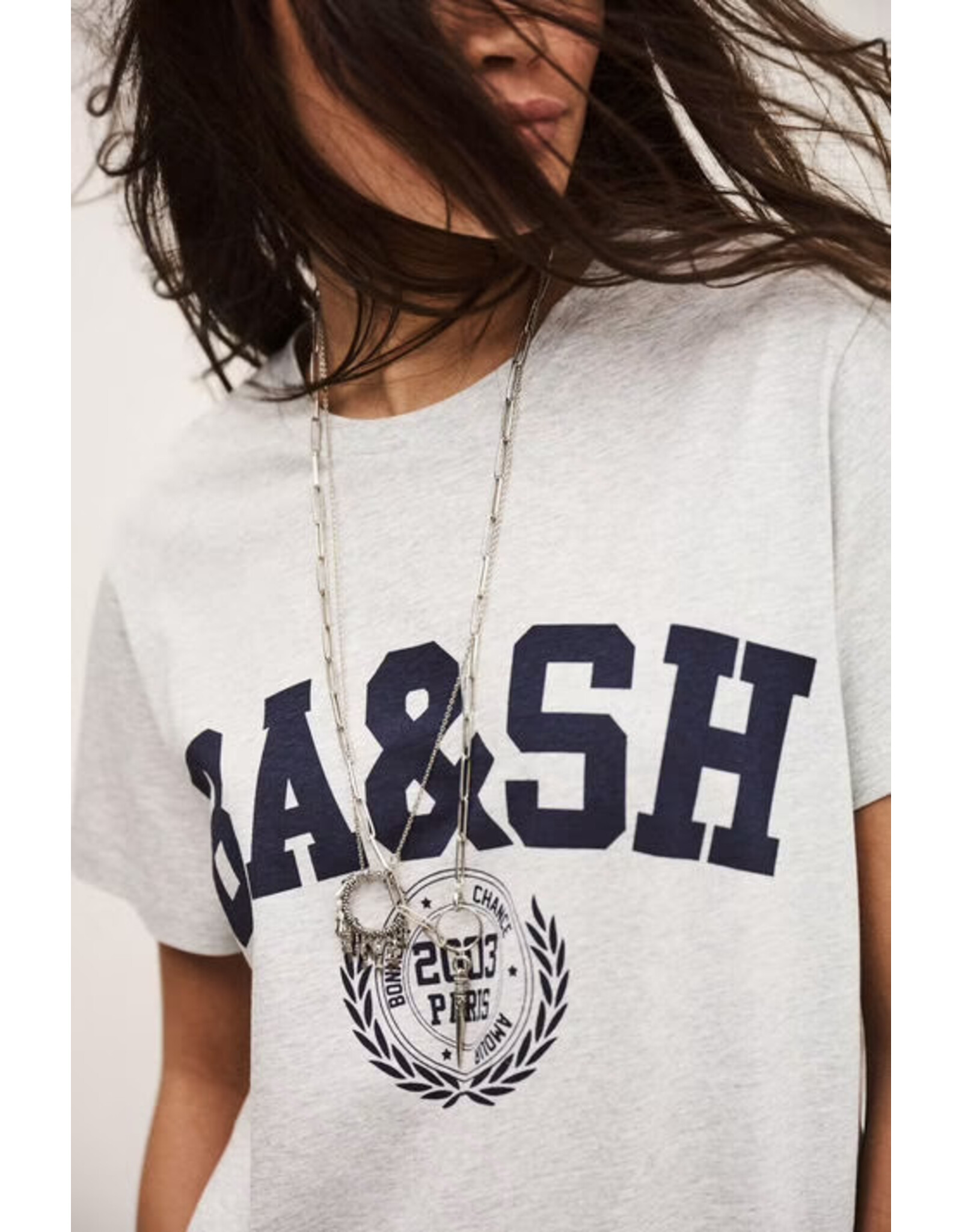 BA&SH T-SHIRT IONI GRISCHINE