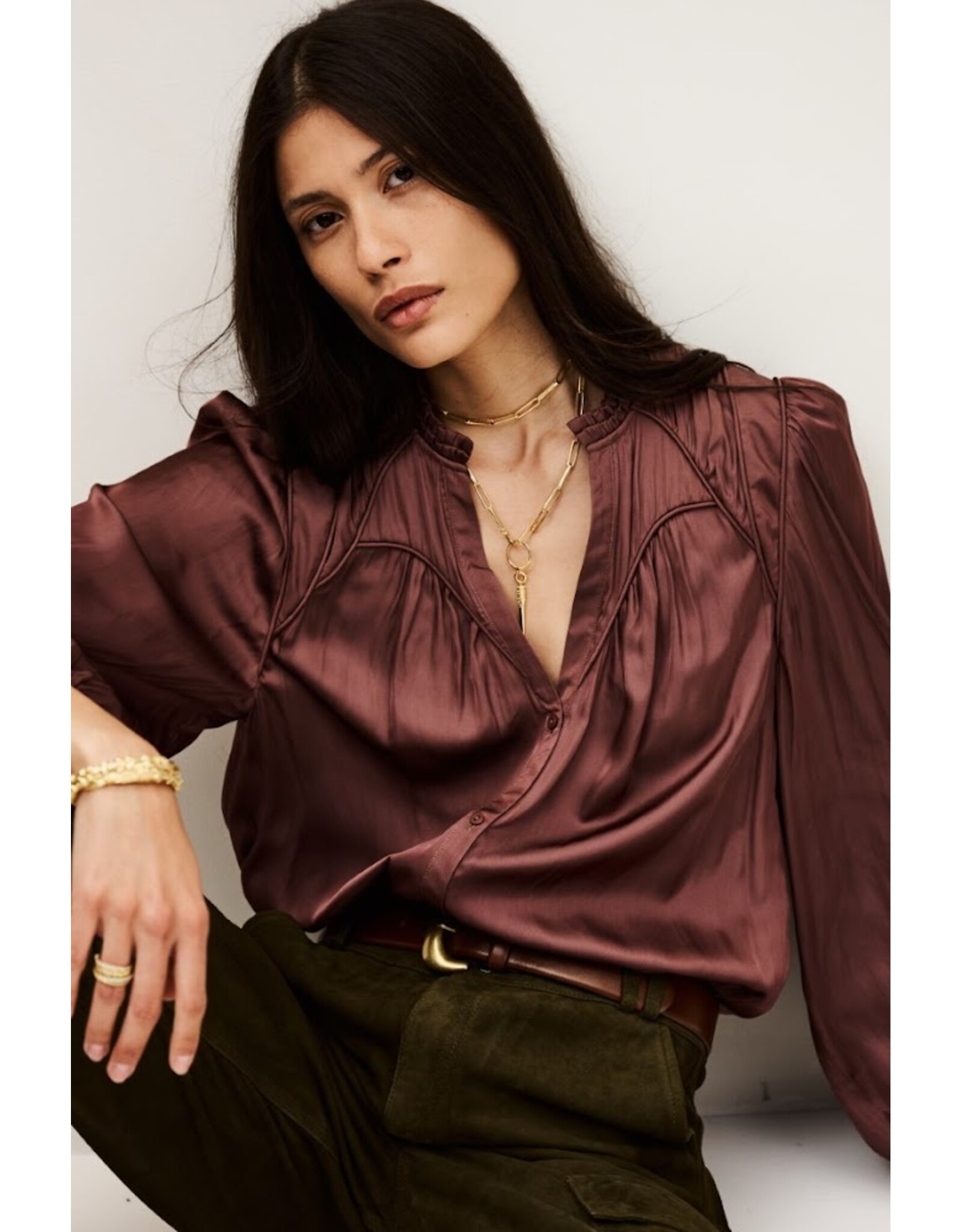 BA&SH CHEMISE CESIRA VIEUX ROSE