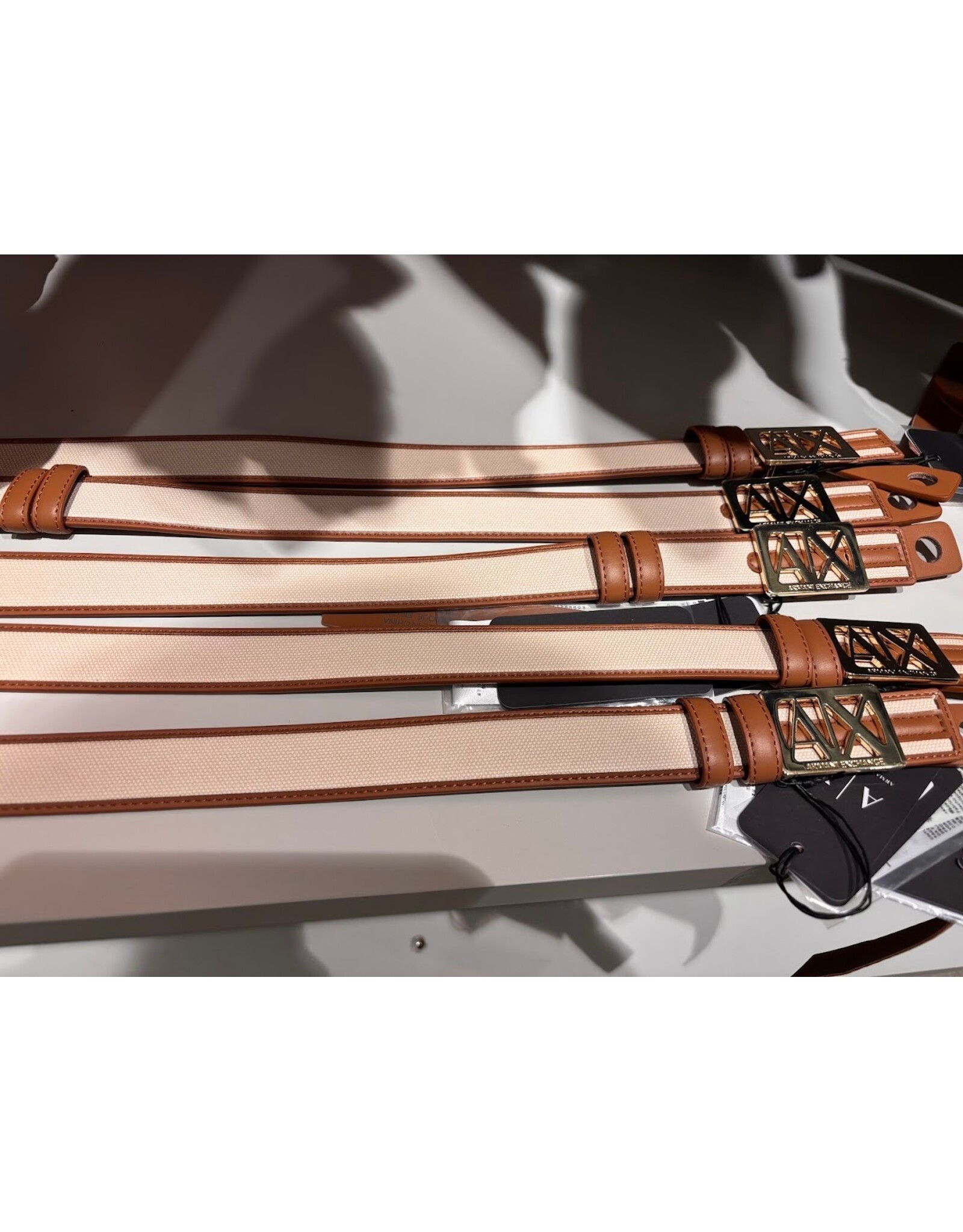 ARMANI EXCHANGE A/X XW002614 WOMAN PVC-PLASTIC BELT NATURAL