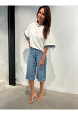 JUST EVE MY T-SHIRT CLARA ECRU +DUST BLUE