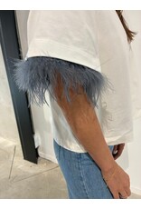 JUST EVE MY T-SHIRT CLARA ECRU +DUST BLUE