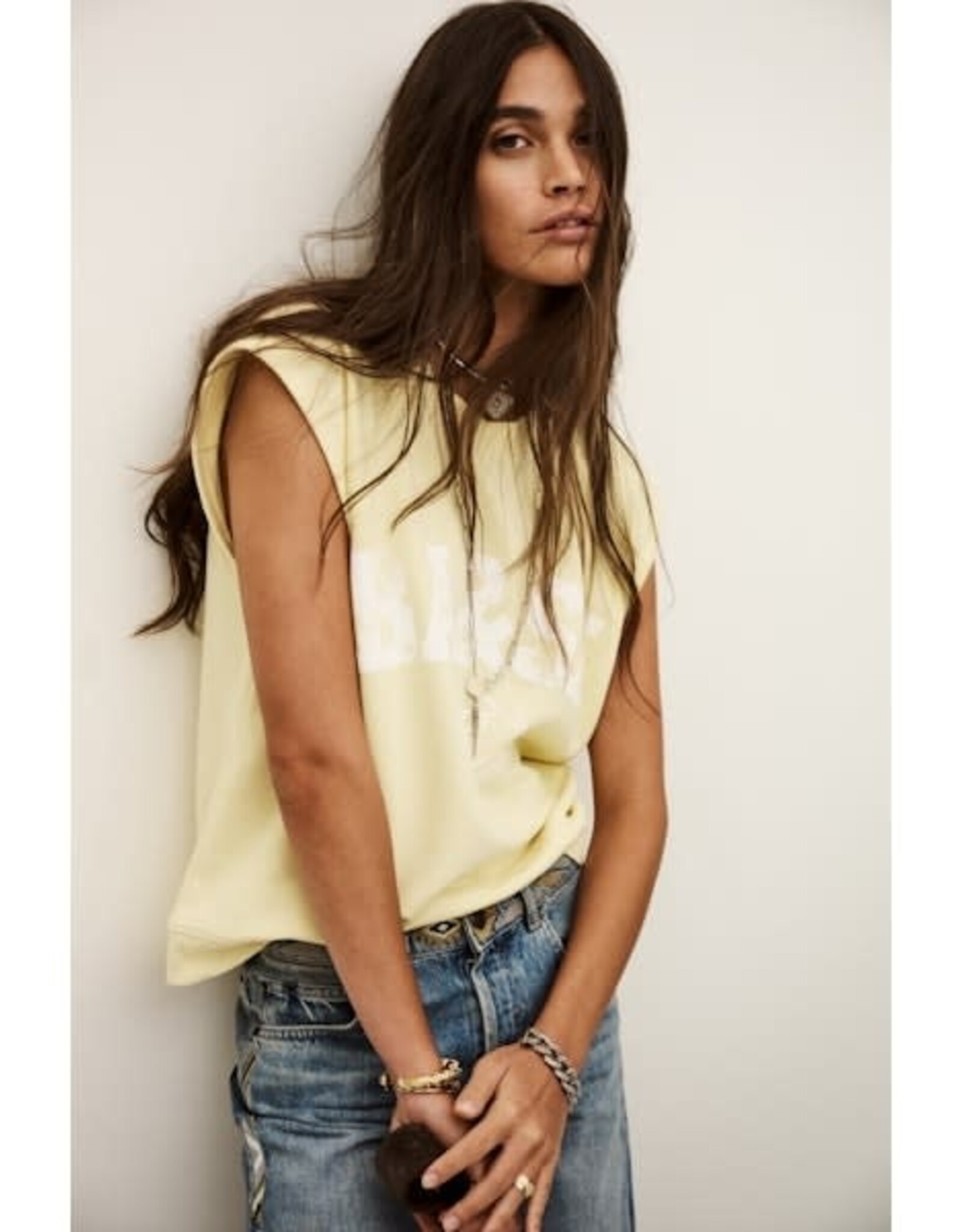 BA&SH SWEAT BEATA JAUNE