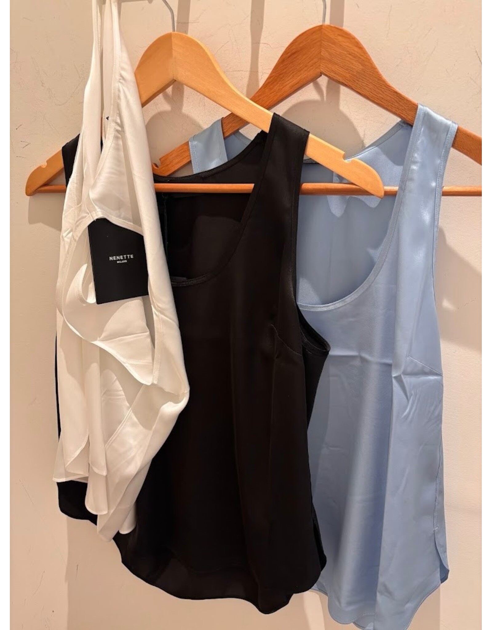 NENETTE 41BB-FRISBEE TOP SPALLA LARGA TESSUTO RASETTO POLY