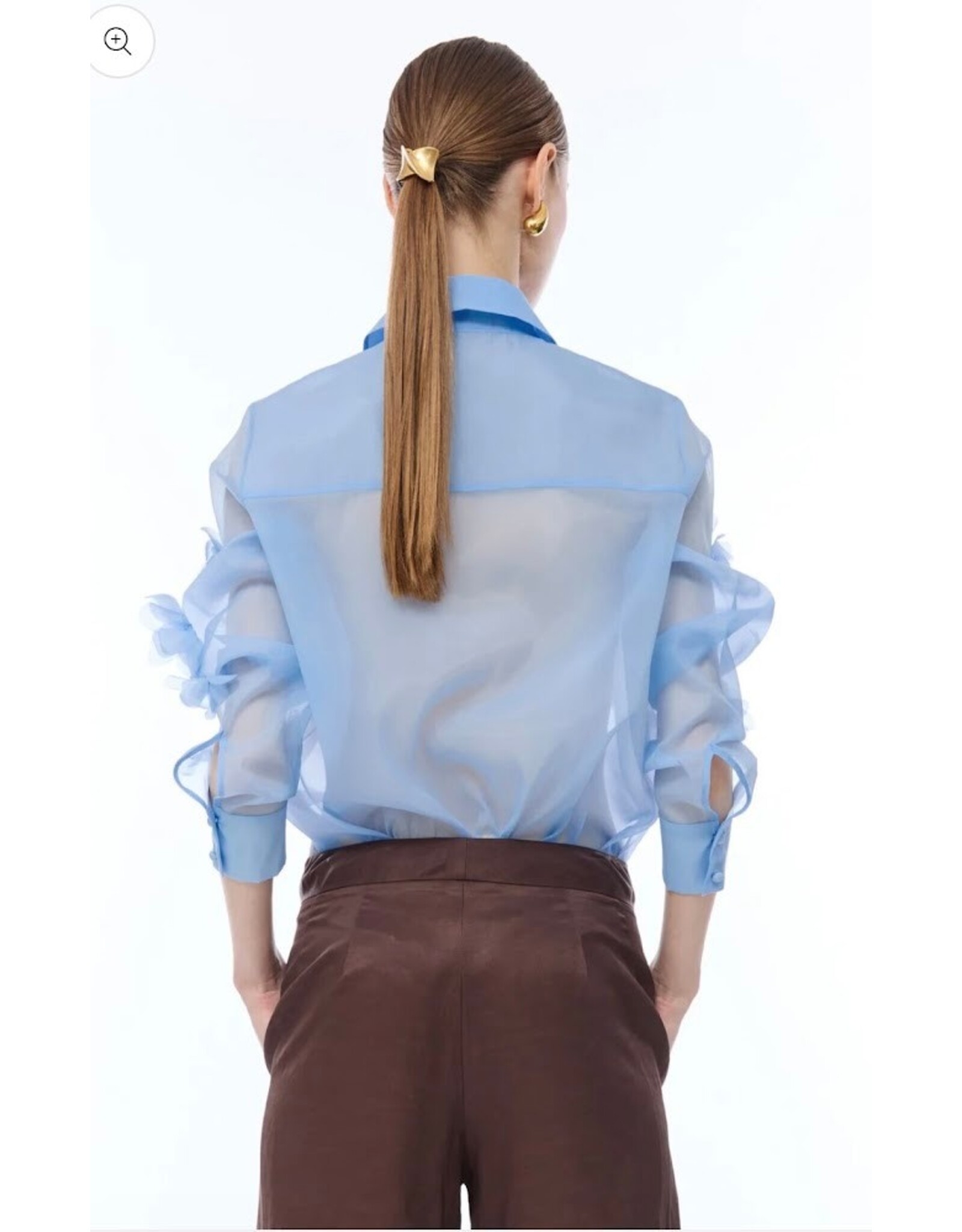 NENETTE 41BB-FROSTY PERVINCA CAMICIA FIORI SURPOSE TESSUTO ORGANZA