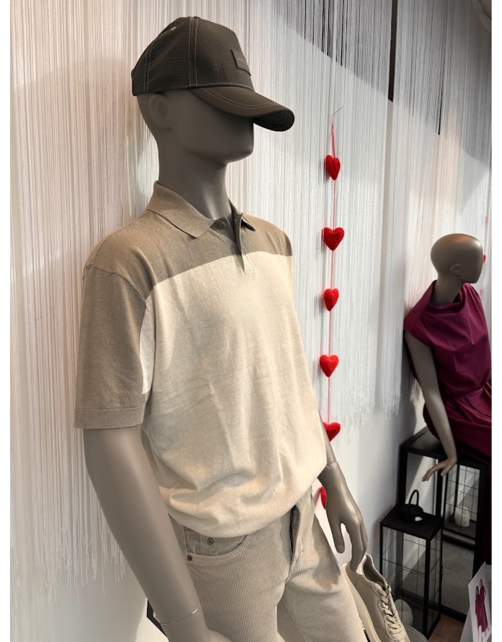 ARMANI EXCHANGE A/X XM002151 MAN KNITTED POLO CREAM -WINTER TWING