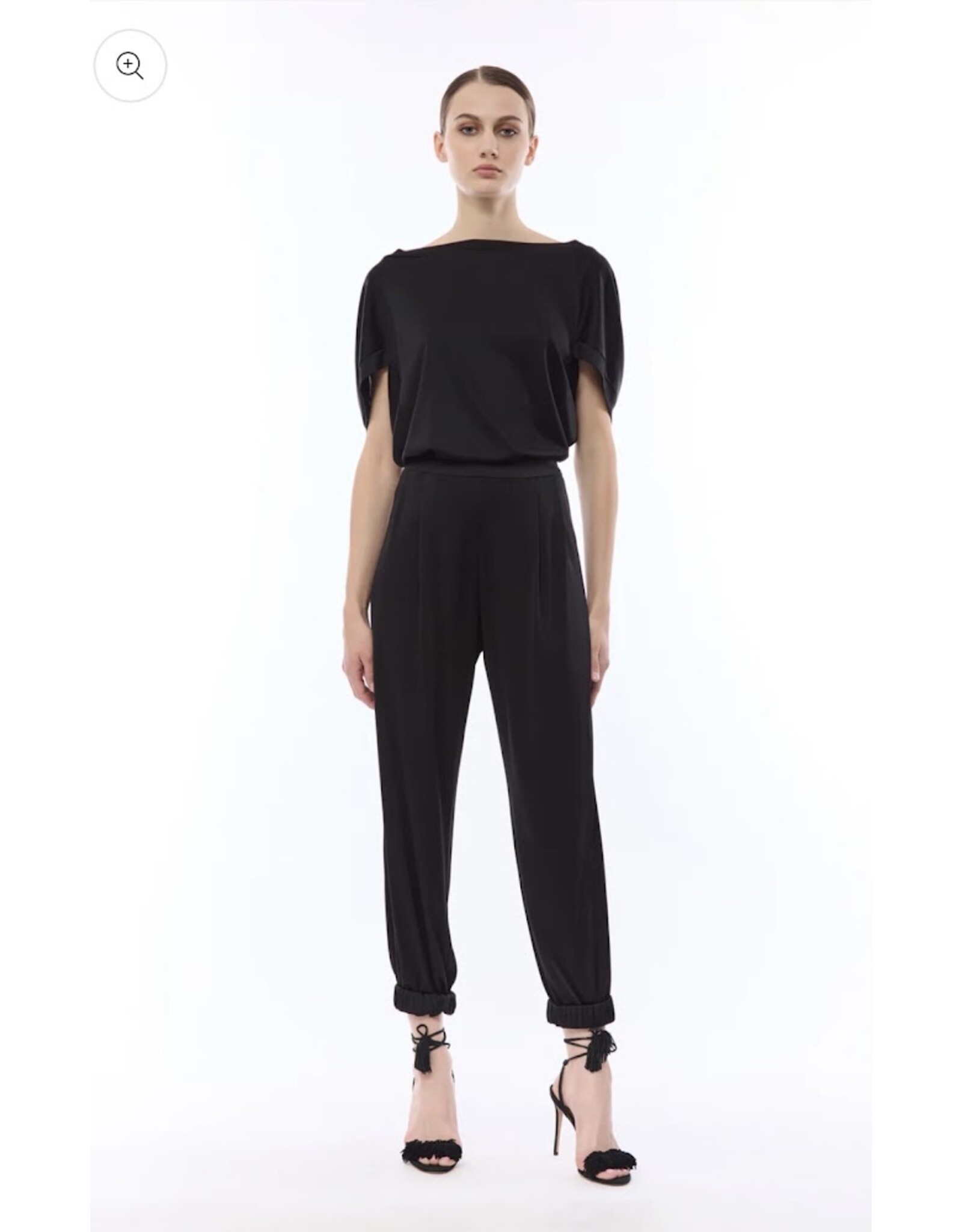 NENETTE 41BB-FELCE NERO BLUSA SCOLLO A BARCA TESSUTO