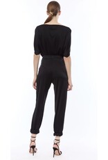 NENETTE 41BB-FELCE NERO BLUSA SCOLLO A BARCA TESSUTO