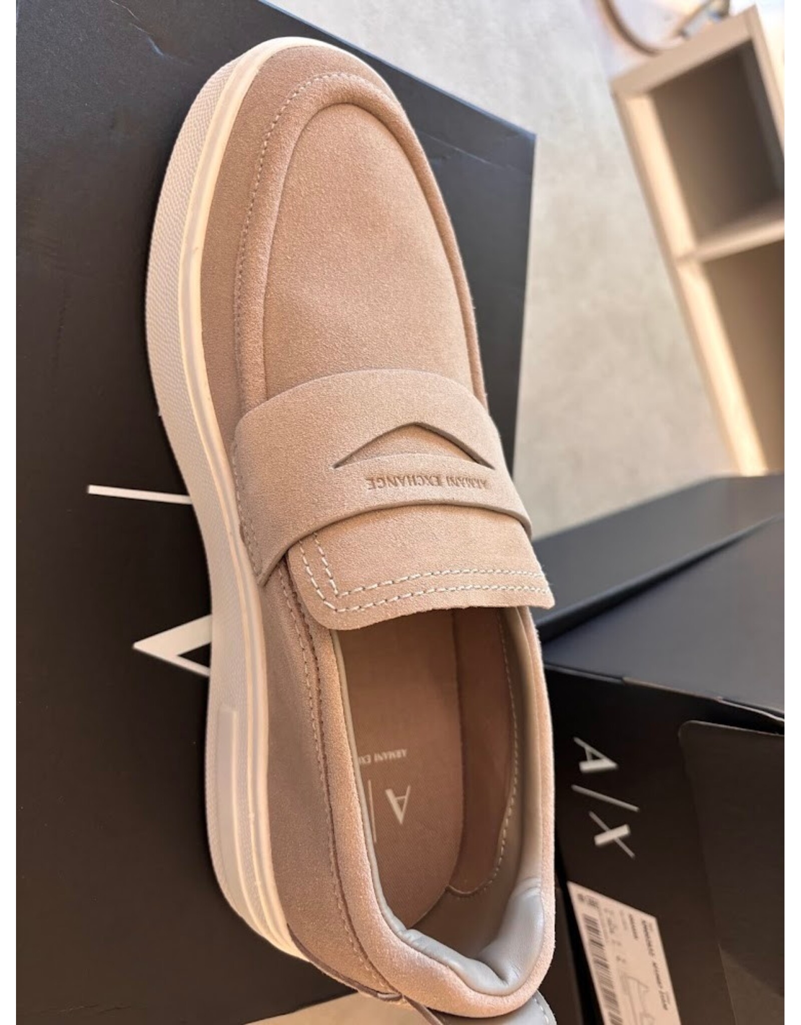 ARMANI EXCHANGE A/X XMOO2632 LEATHER SNEAKER EARTH