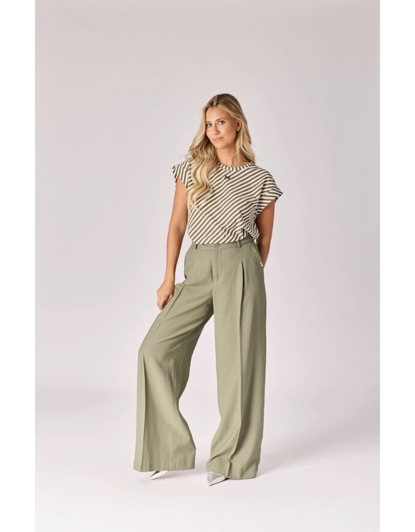 LALOTTI ADELE T-SHIRT GREEN STRIPE