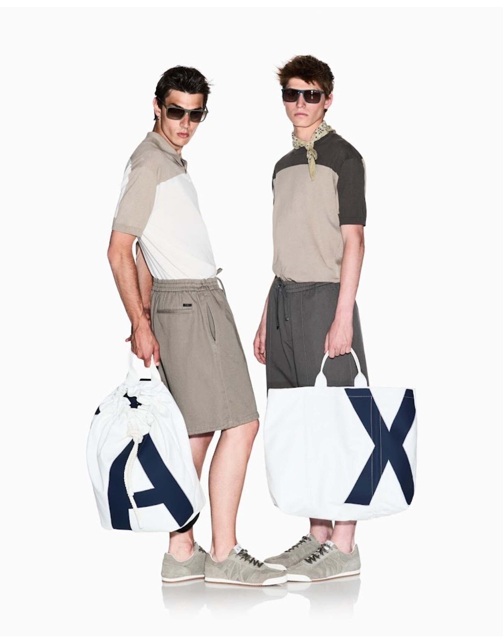 ARMANI EXCHANGE A/X XM002151 MAN KNITTED POLO CREAM -WINTER TWING