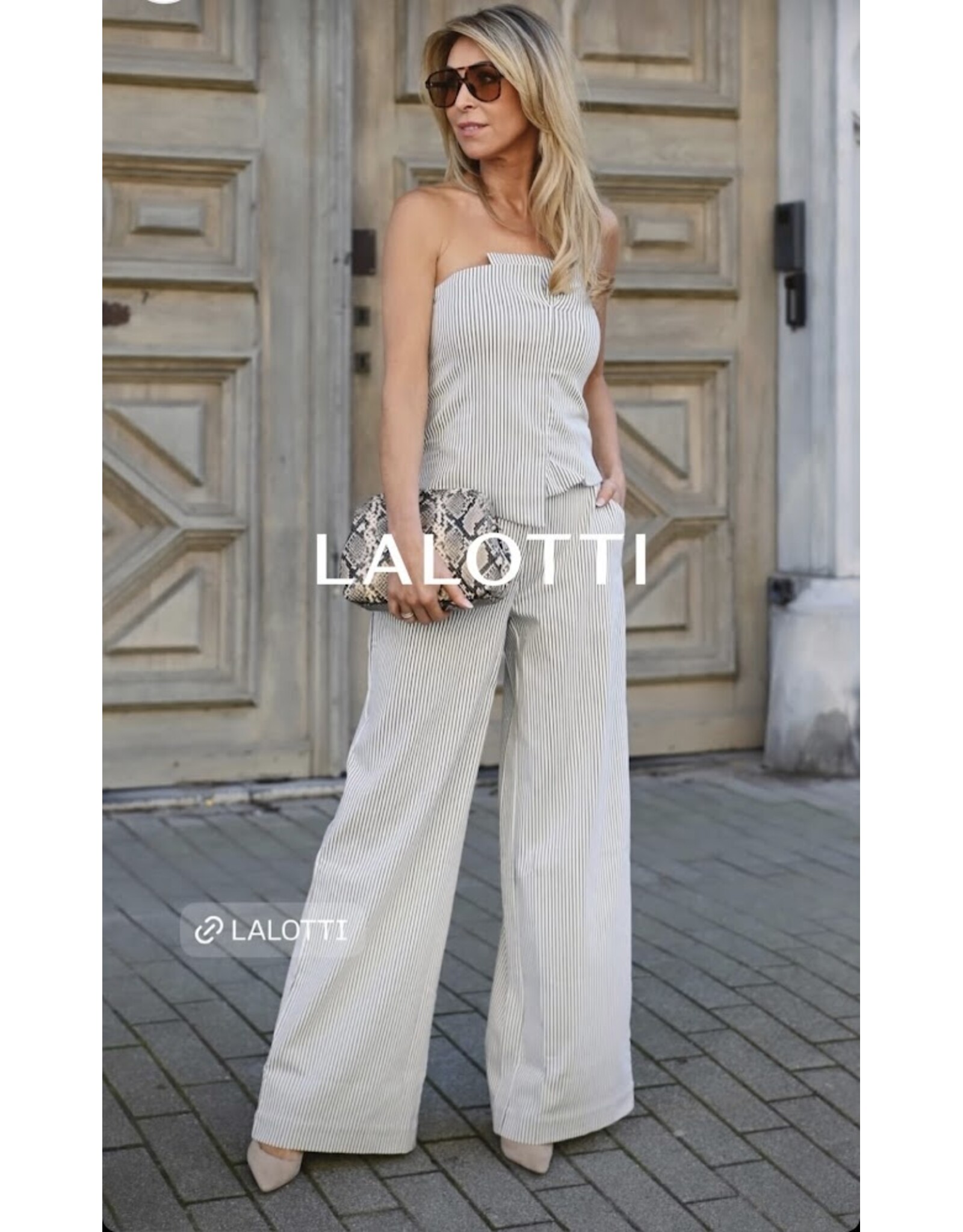 LALOTTI BIBETTE TOP TAUPE STRIPE
