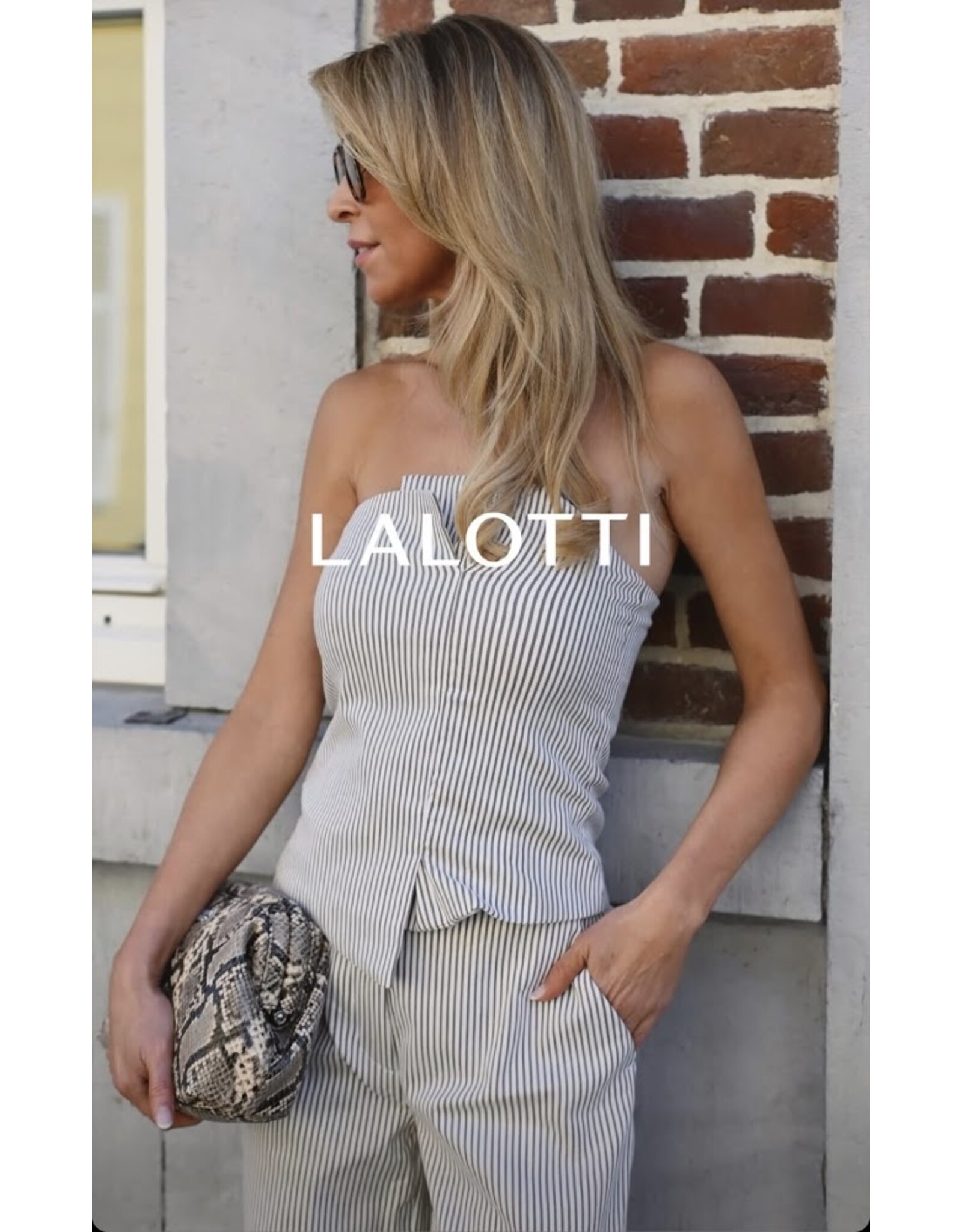 LALOTTI BIBETTE TOP TAUPE STRIPE