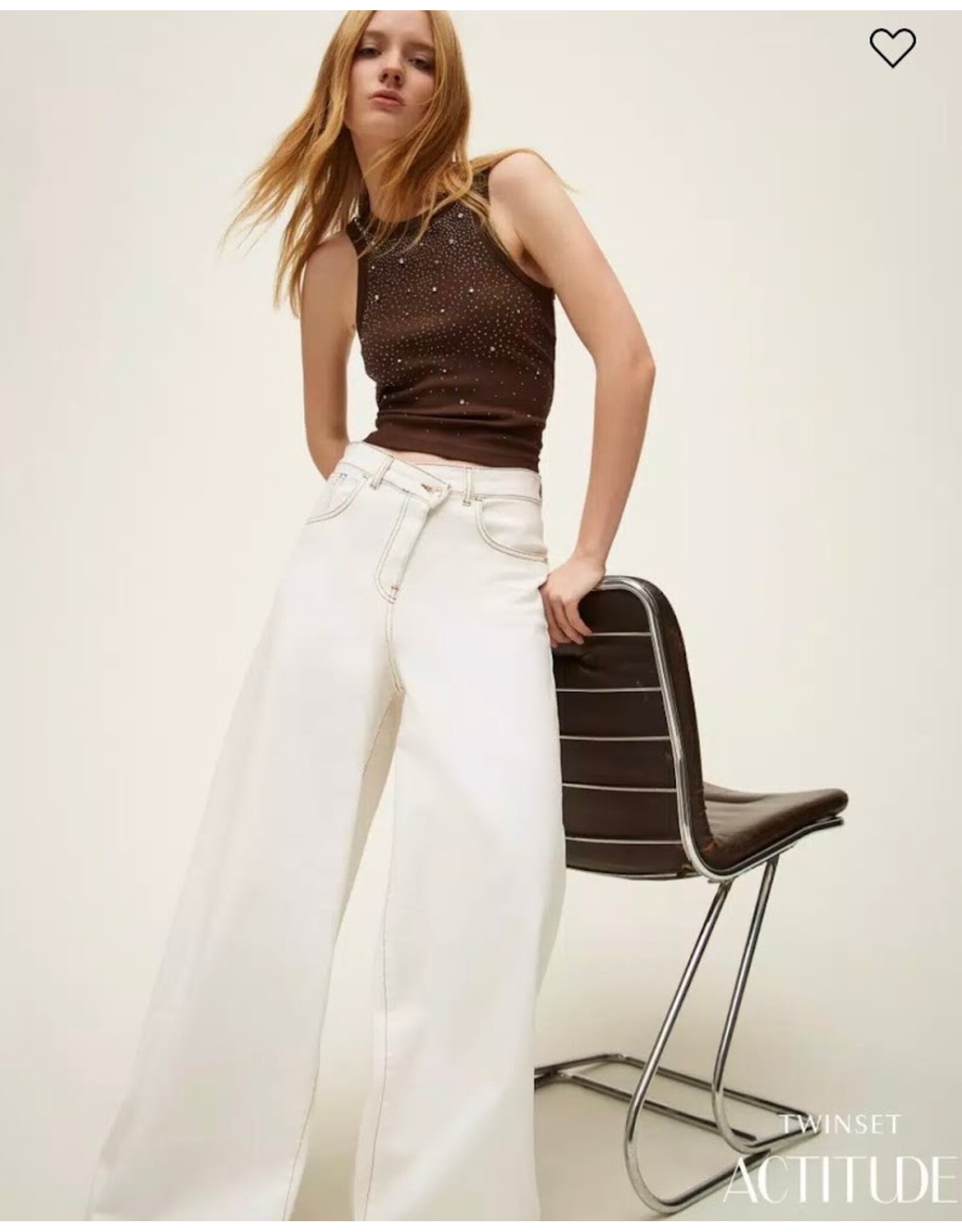 ACTITUDE TWIN SET 261AP2384 WIDE LEG MILK