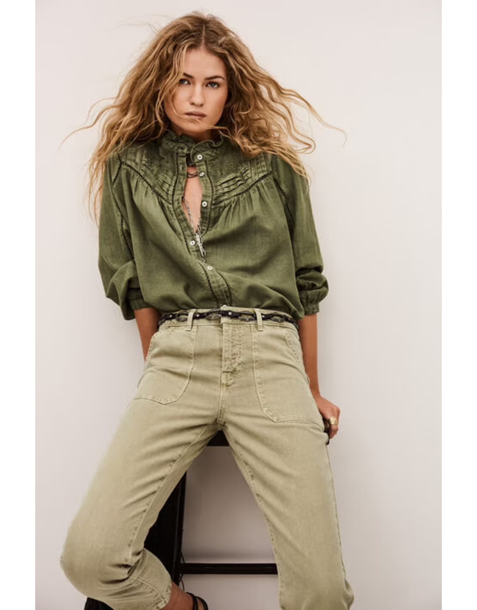 BA&SH PANTALON FALLY KAKI