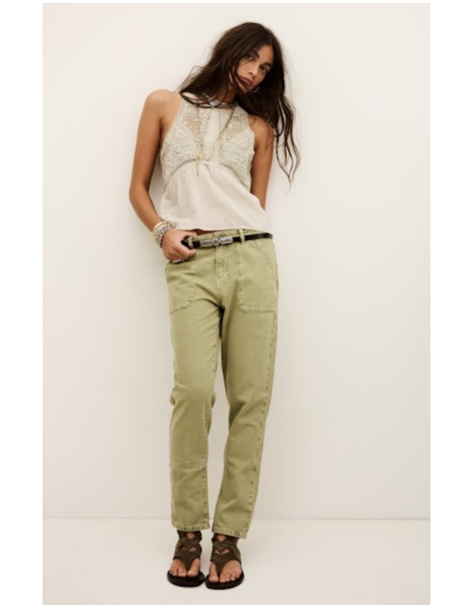 BA&SH PANTALON FALLY KAKI