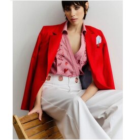 NENETTE 41BB-FOSTER CAMICIA CONFEZIONE MANICA CORTA BIANCO/ROSSO