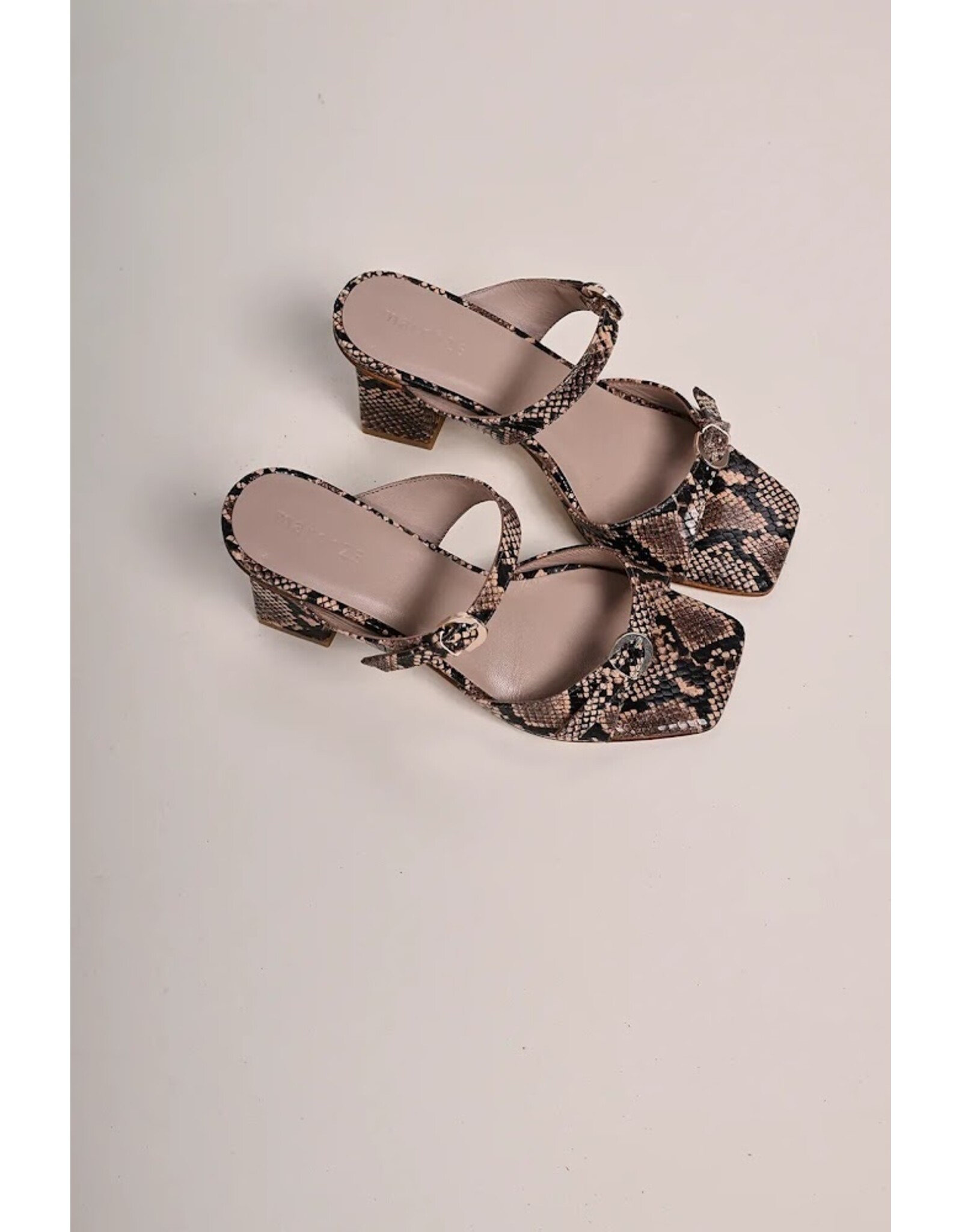 MARCH23 MONACO SANDAL HIGH HEEL BRONZE PYTHON