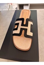 Babouche ELLY BLACK BEIGE