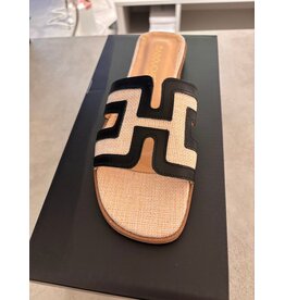 Babouche ELLY BLACK BEIGE