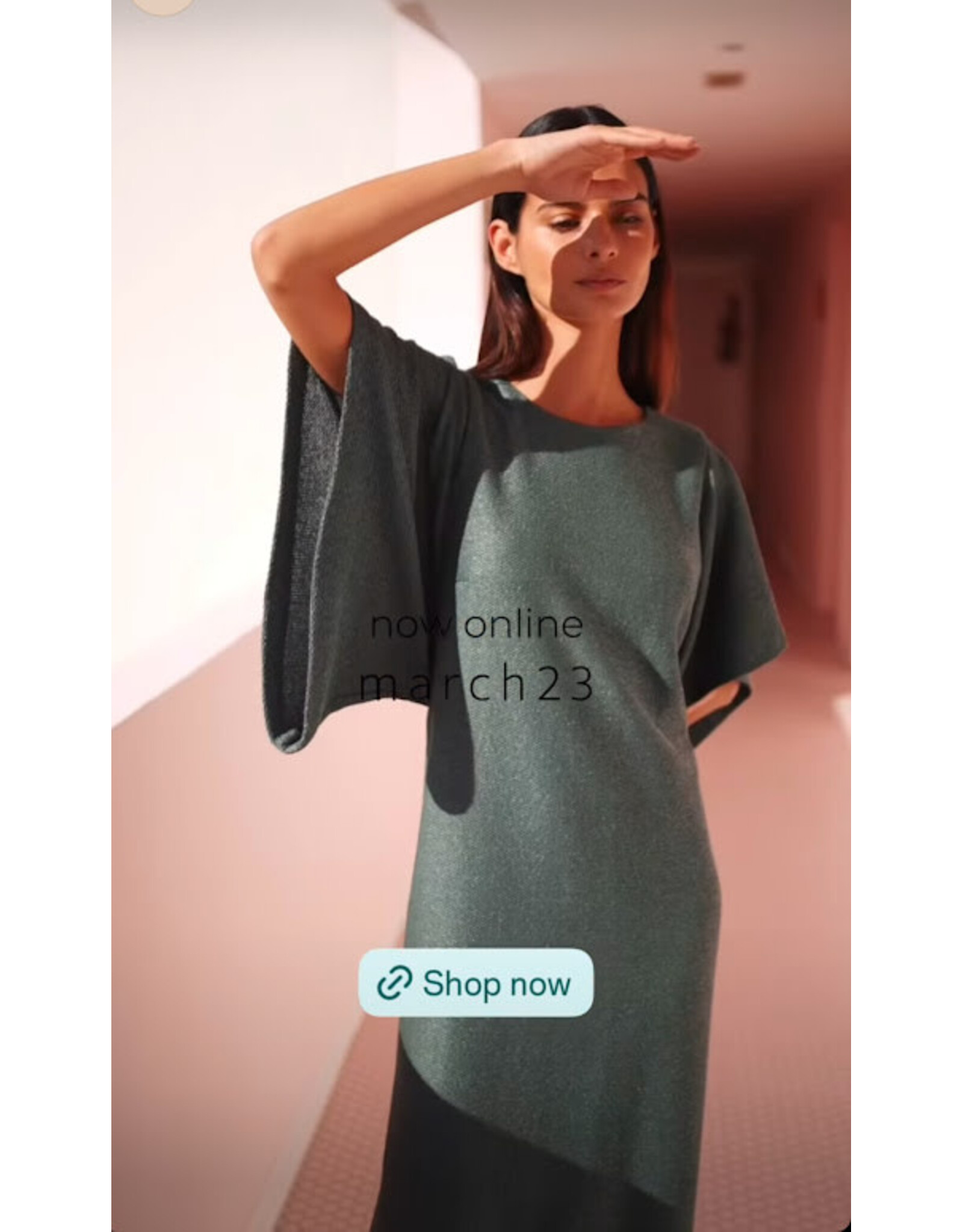 MARCH23 DRESS COSTA RICA RAFFIA BOTTLE GREEN