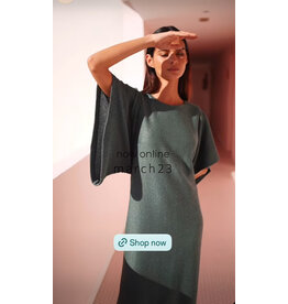 MARCH23 DRESS COSTA RICA RAFFIA BOTTLE GREEN