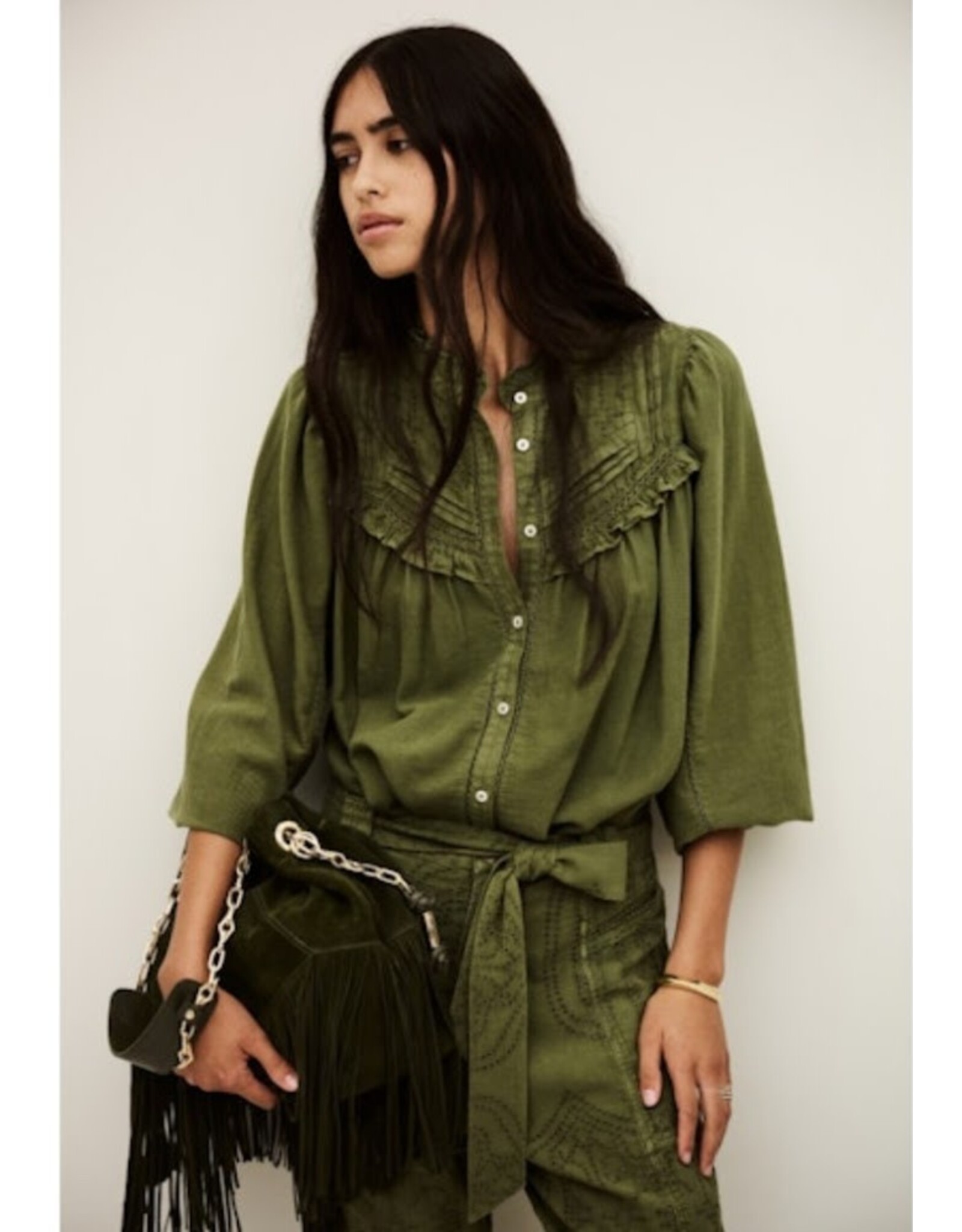 BA&SH BLOUSE GILDA KAKI