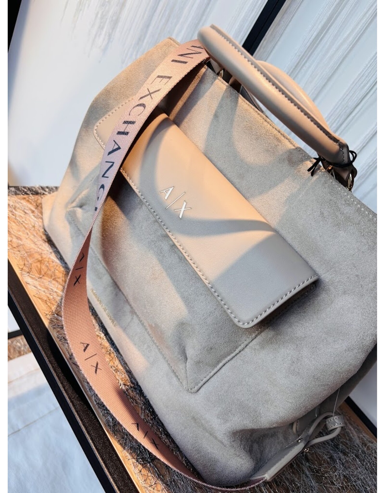 ARMANI EXCHANGE A/X XW001542 WOMAN SHOPPING BAG SAND