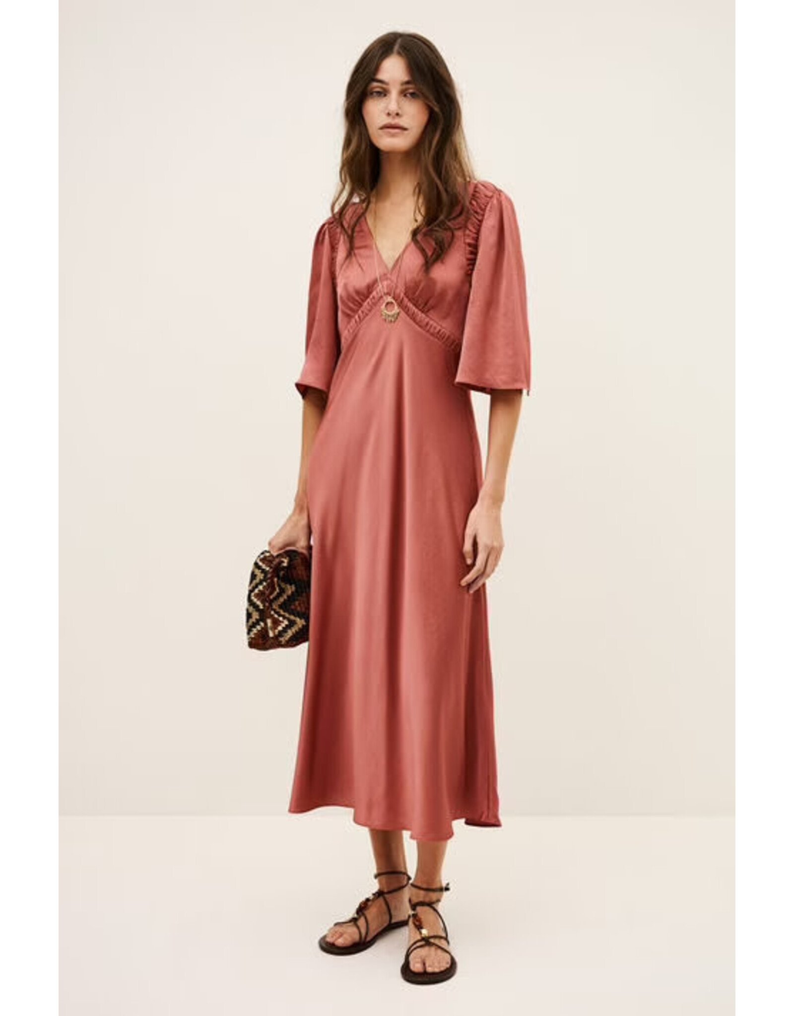 BA&SH ROBE CHARLOTTE BLUSH
