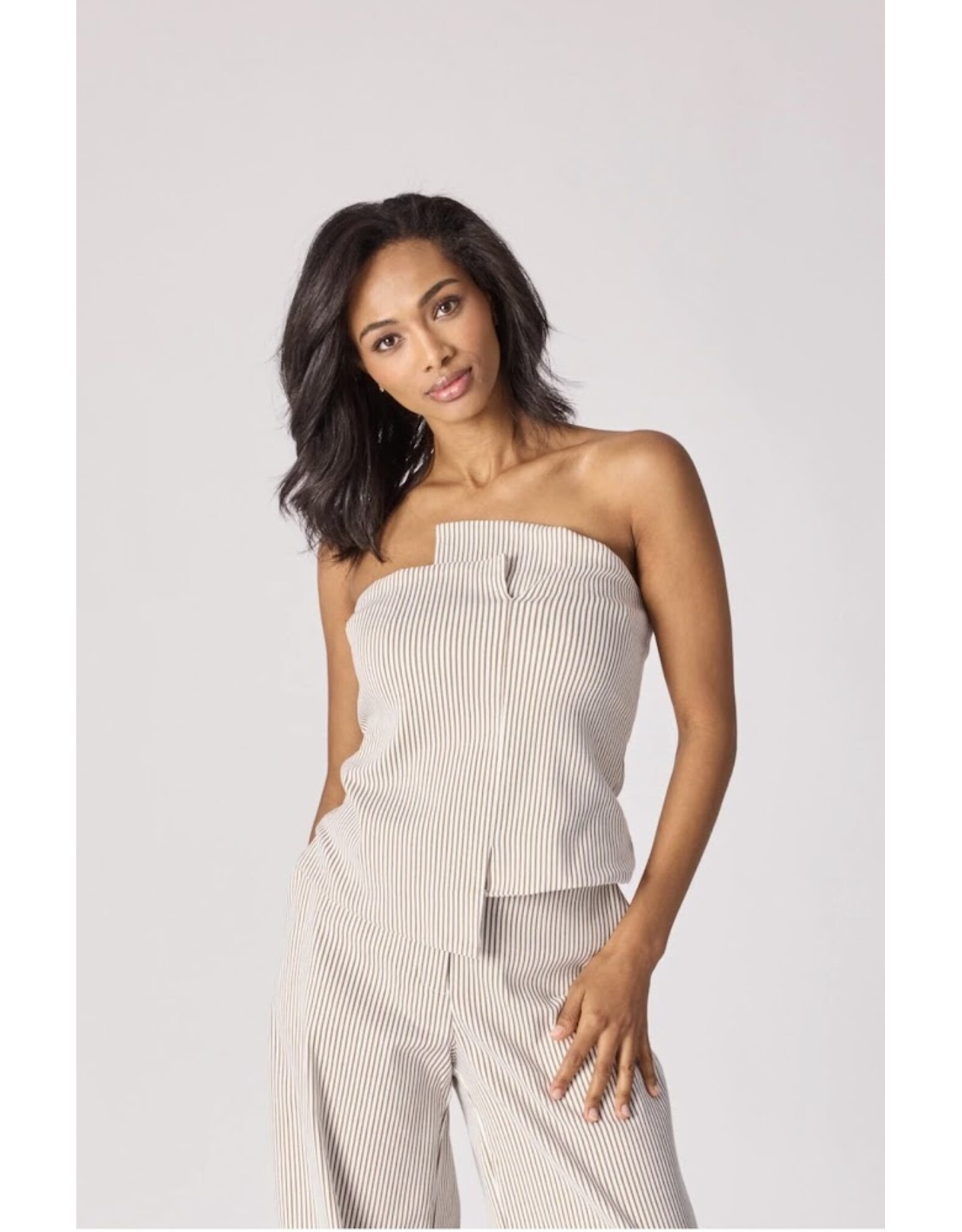 LALOTTI BIBETTE TOP TAUPE STRIPE