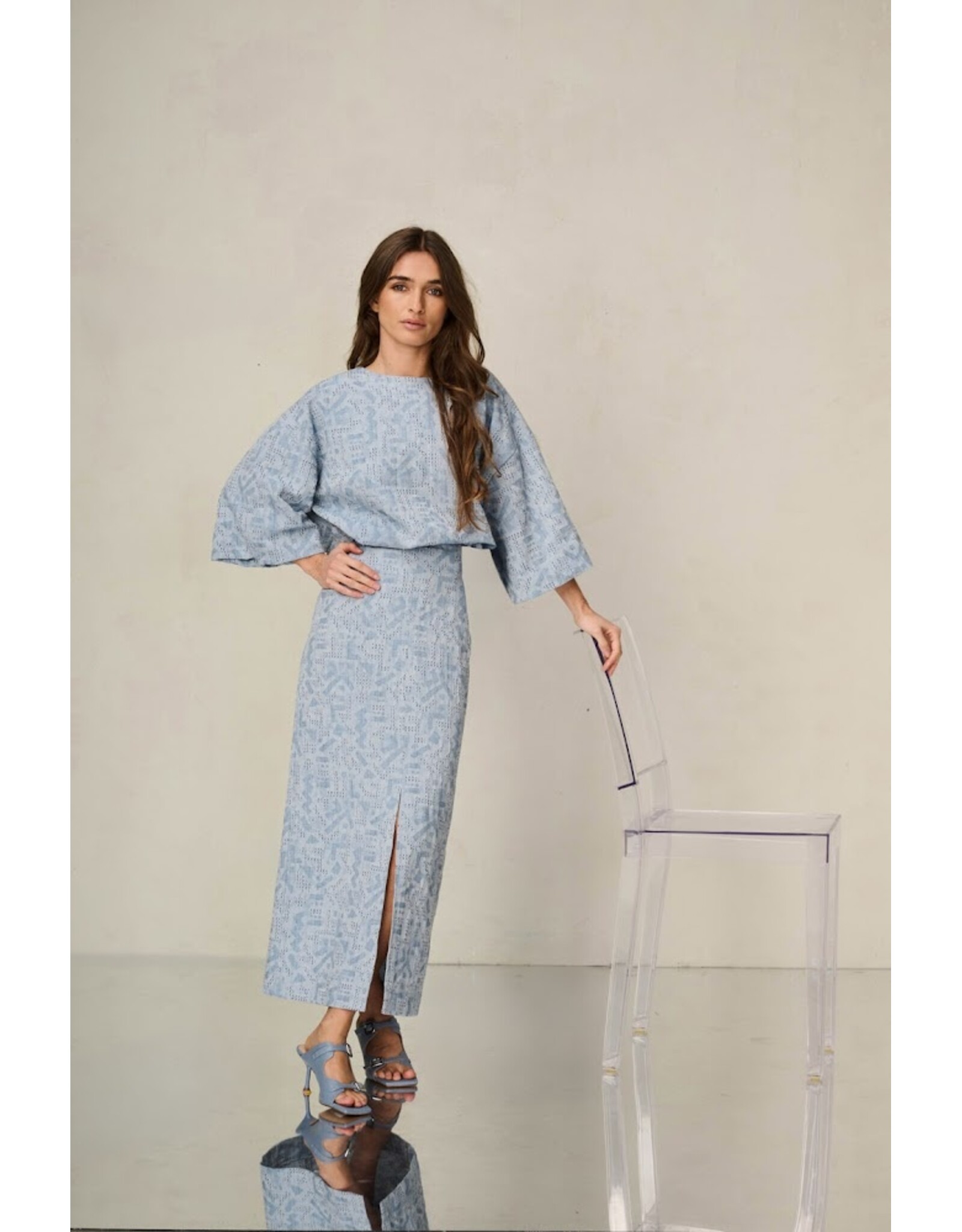 JUST EVE SKIRT NURIA BLUE MIST