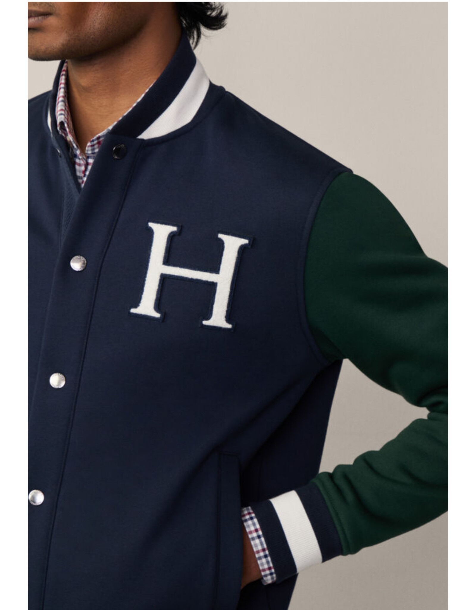 Hackett HM581281 HERITAGE VARSITY NAVY /GREEN VEST