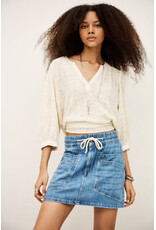 BA&SH JUPE MARTINA LIGHT USED BLUE