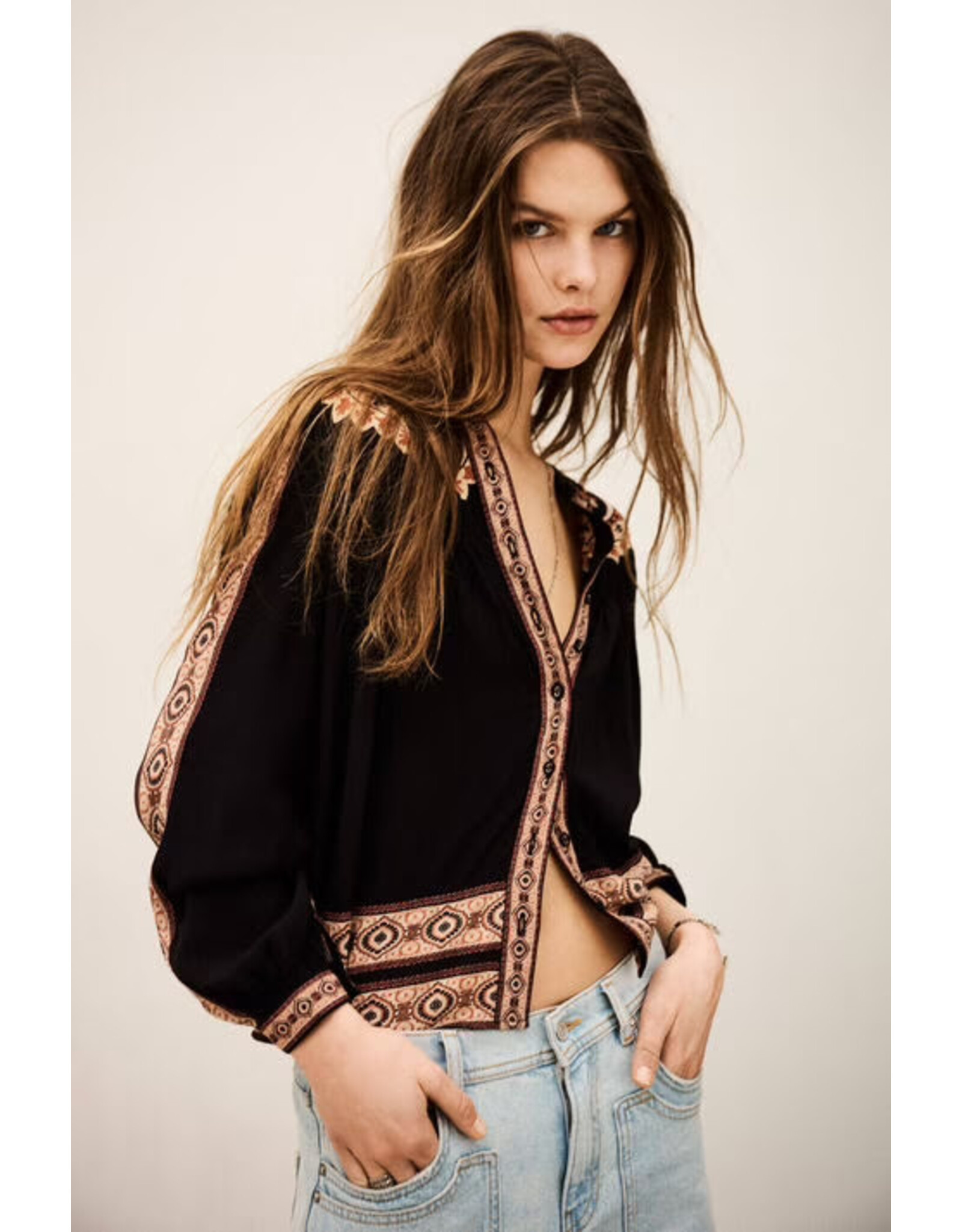 BA&SH CHEMISE VALDA CARBONE