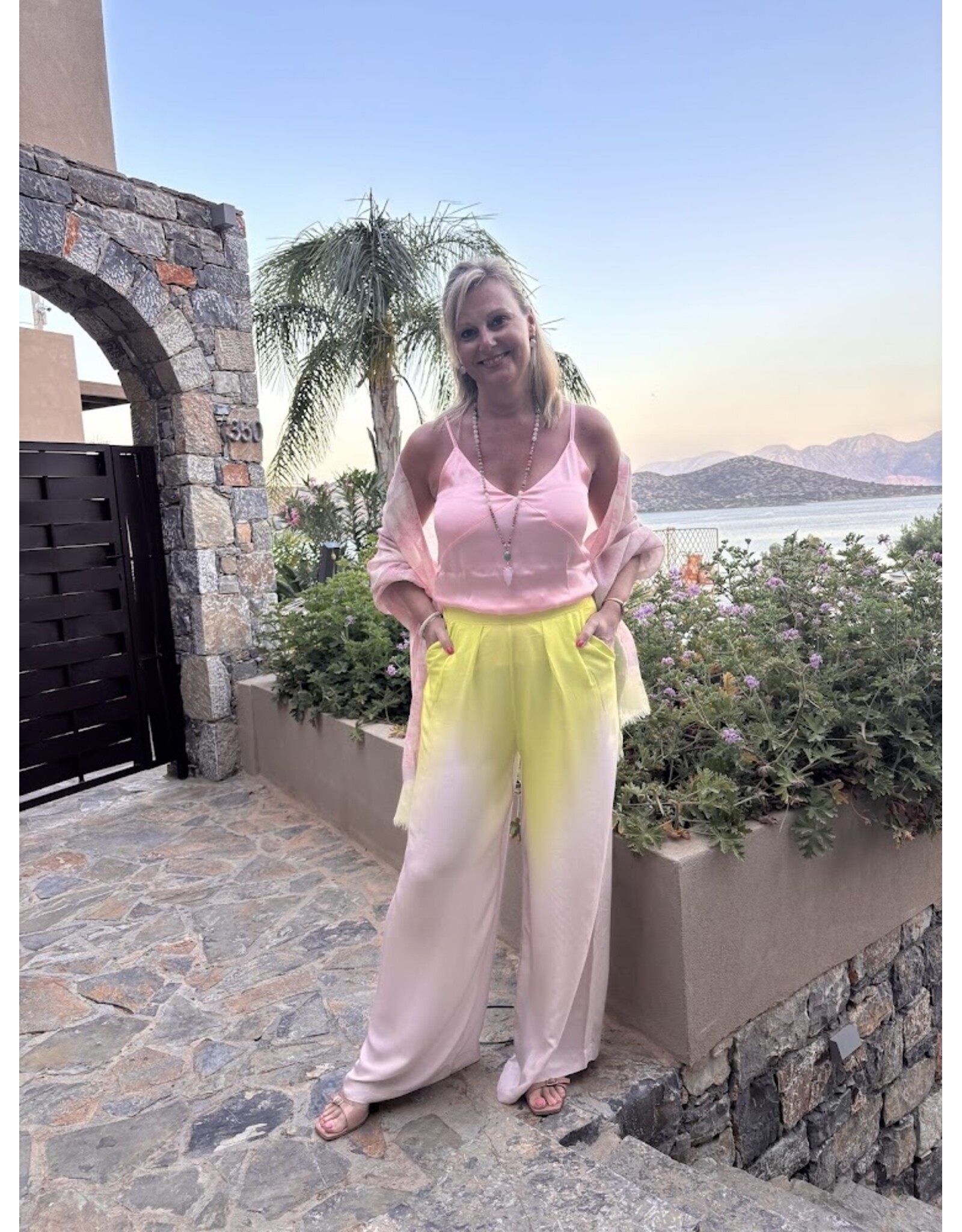 CARACTERE P392A0 PANTALONE PRIMAVERA LIME NUDE
