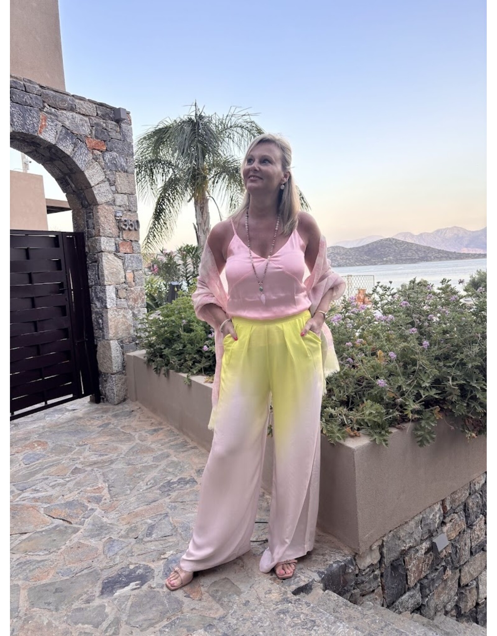 CARACTERE P392A0 PANTALONE PRIMAVERA LIME NUDE