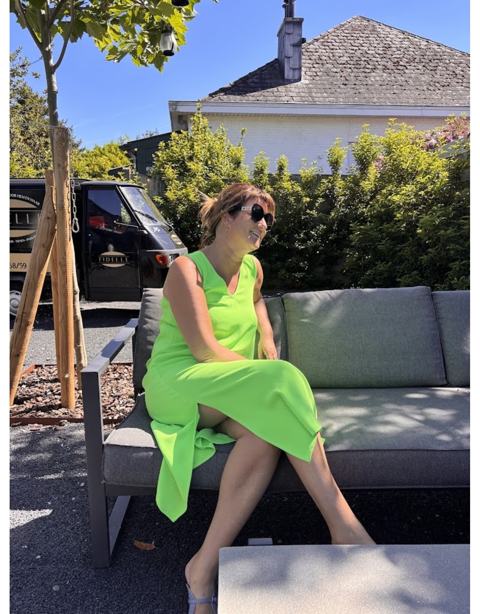 LALOTTI CAMILLA DRESS NEON GREEN