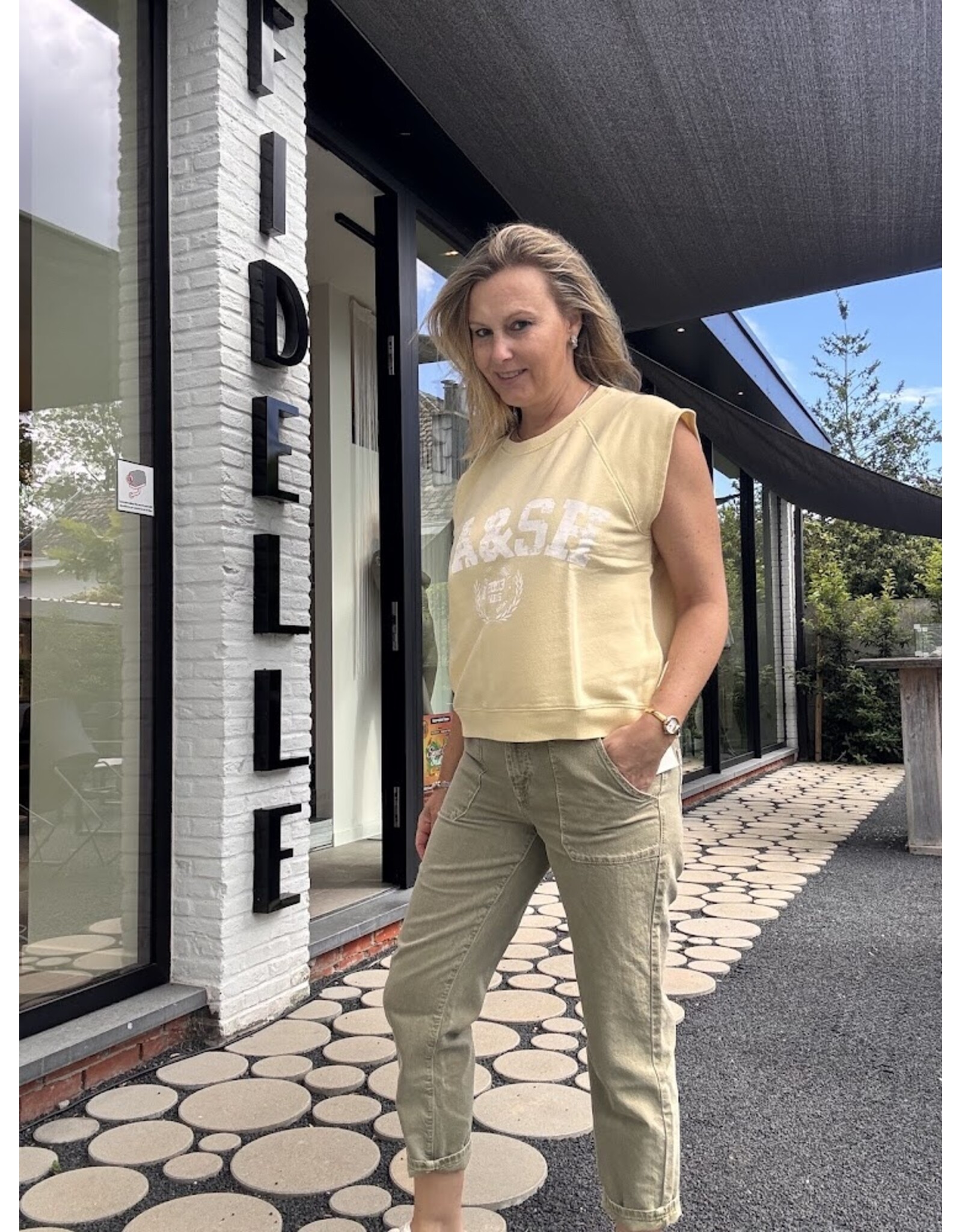 BA&SH PANTALON FALLY KAKI