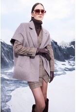 JANICE VINYL SKIRT BIG CHECK BROWN ROK