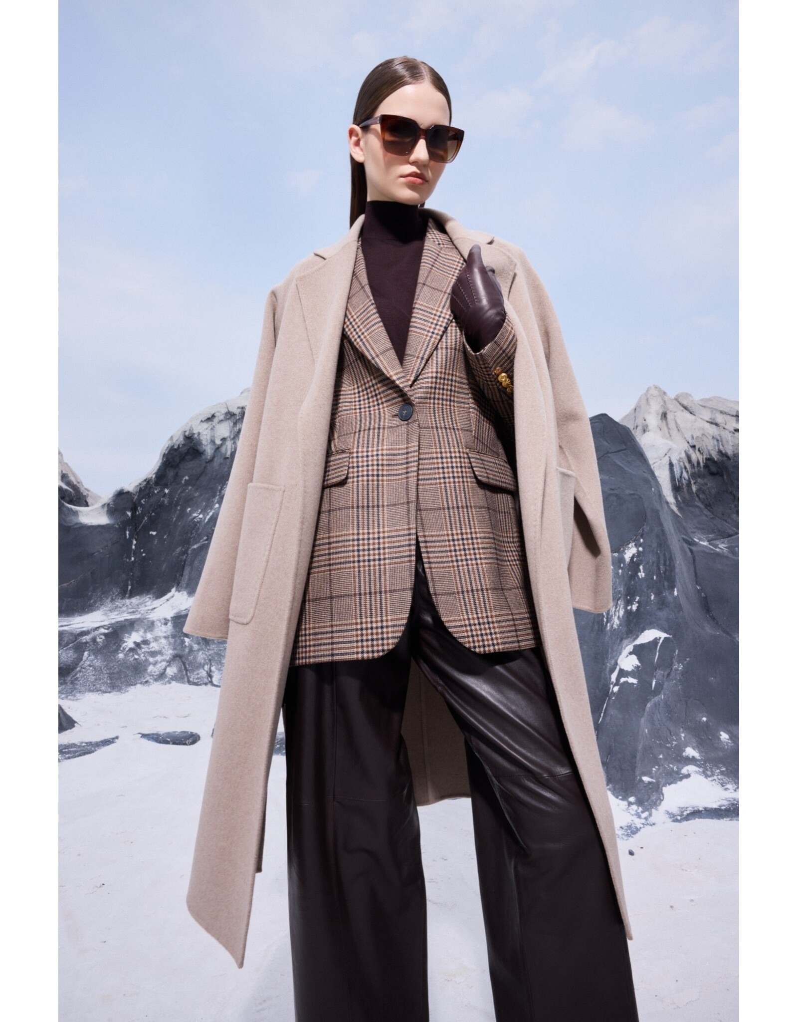 JANICE MARTIN BLAZER BIG CHECK BROWN