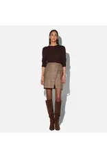 JANICE VINYL SKIRT BIG CHECK BROWN ROK