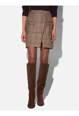 JANICE VINYL SKIRT BIG CHECK BROWN ROK