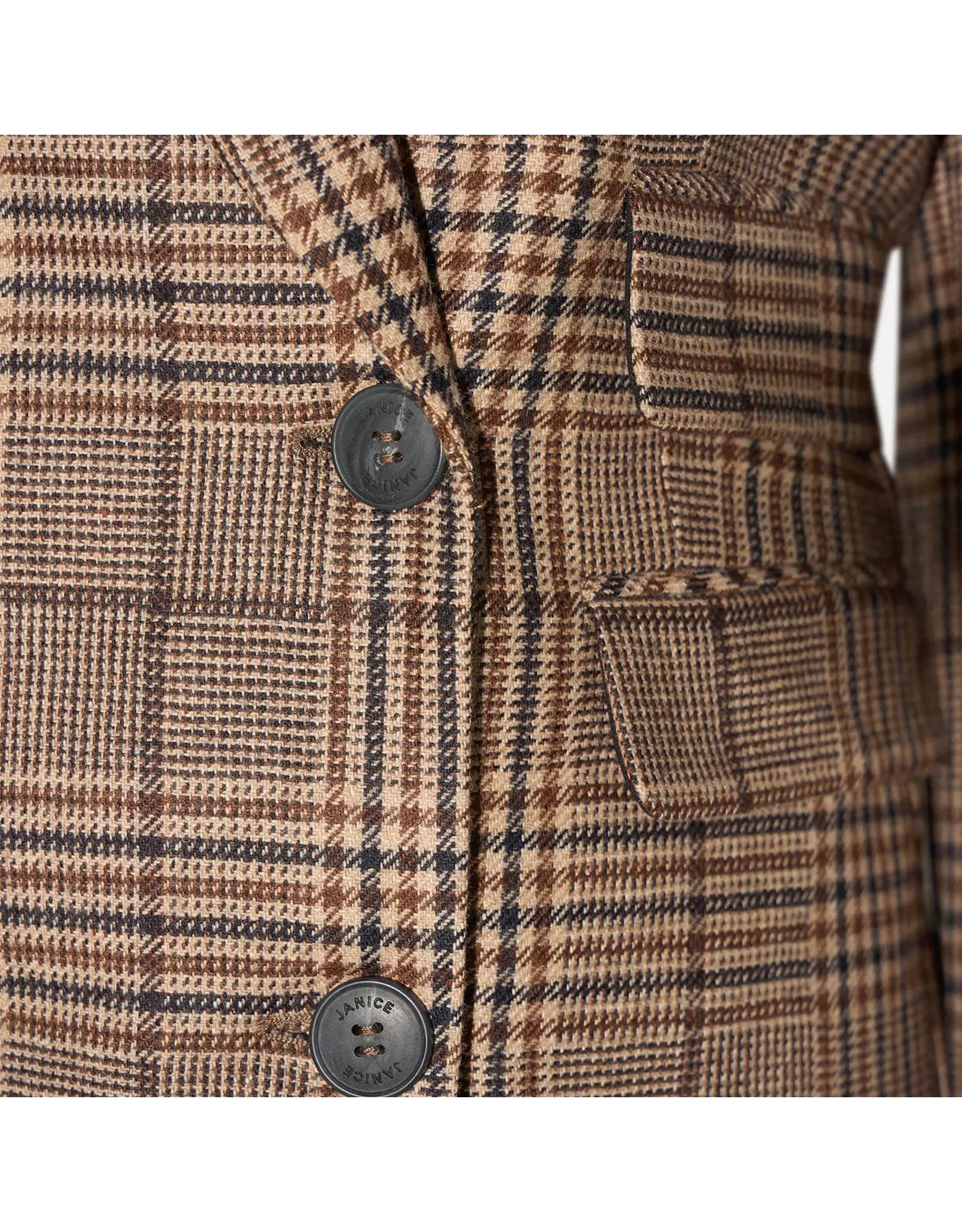 JANICE MARTIN BLAZER BIG CHECK BROWN