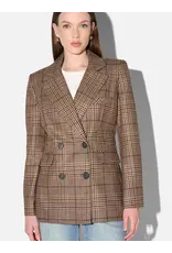 JANICE MARTIN BLAZER BIG CHECK BROWN