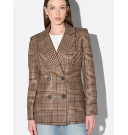 JANICE MARTIN BLAZER BIG CHECK BROWN