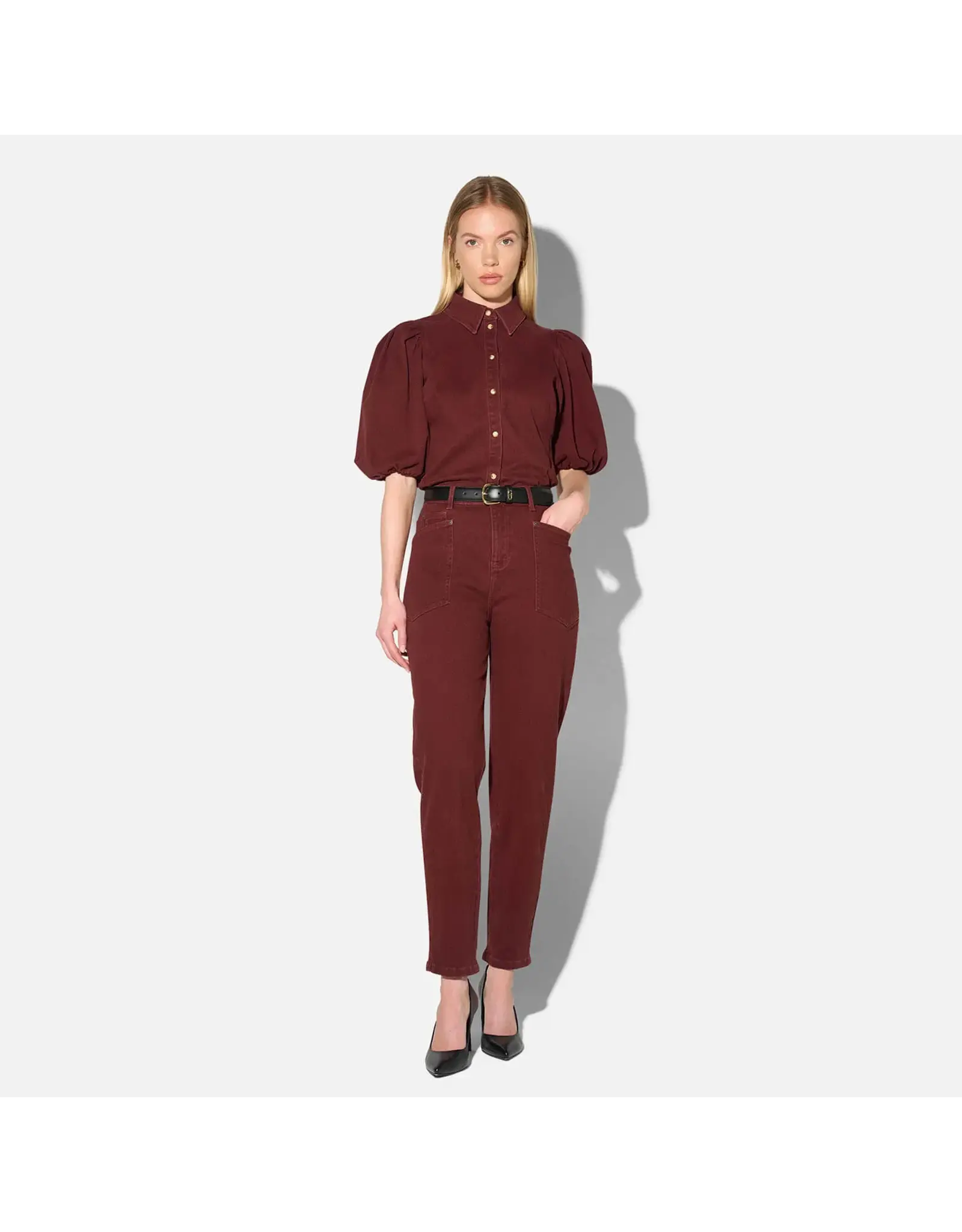 JANICE LARS BURGUNDY HEMD