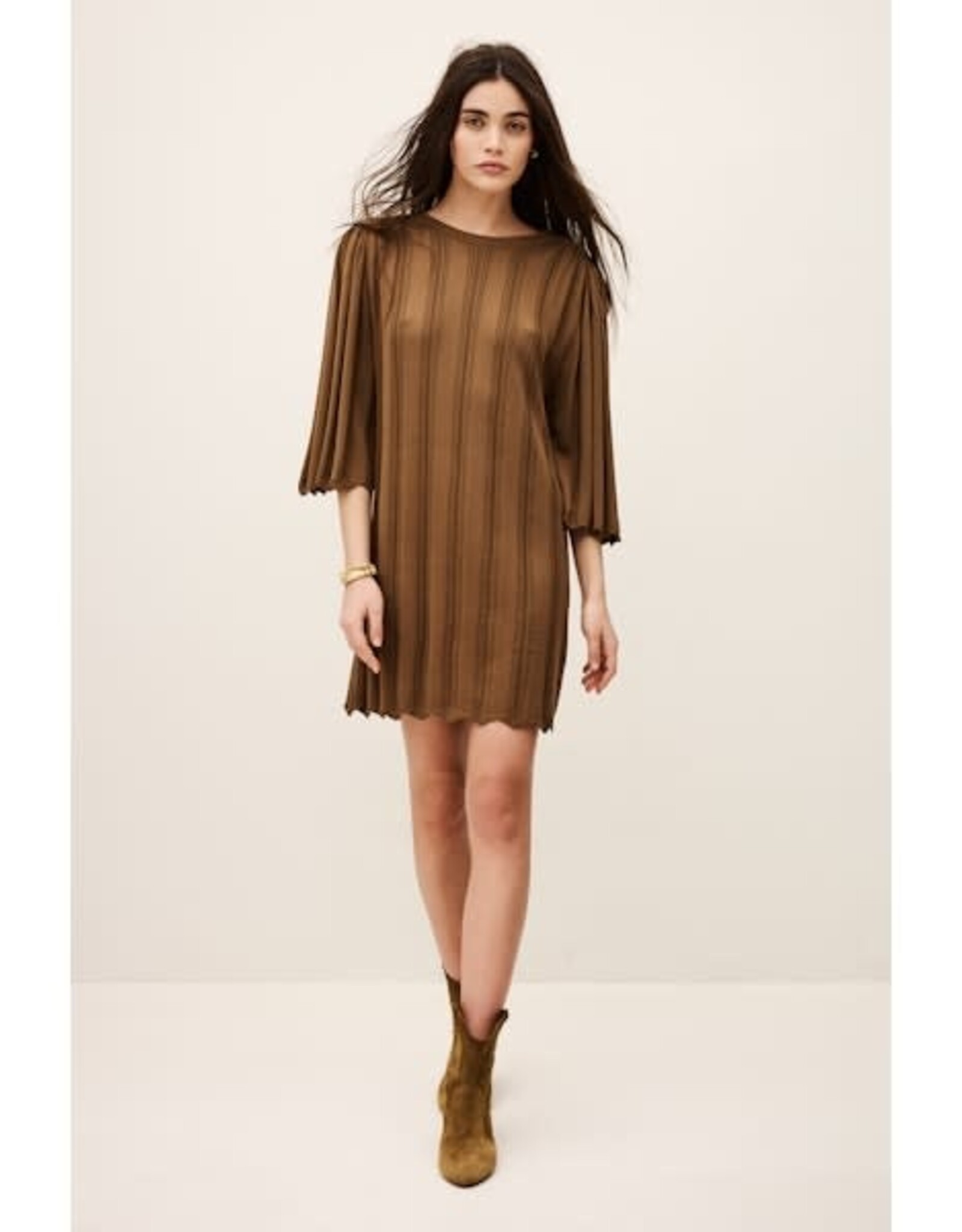 BA&SH ROBE SELINE CHAMOIS