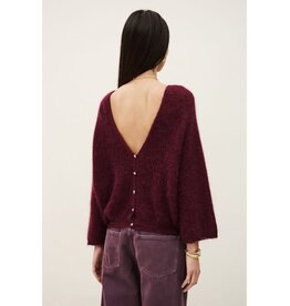 BA&SH CARDIGAN ISAAC BORDEAUX