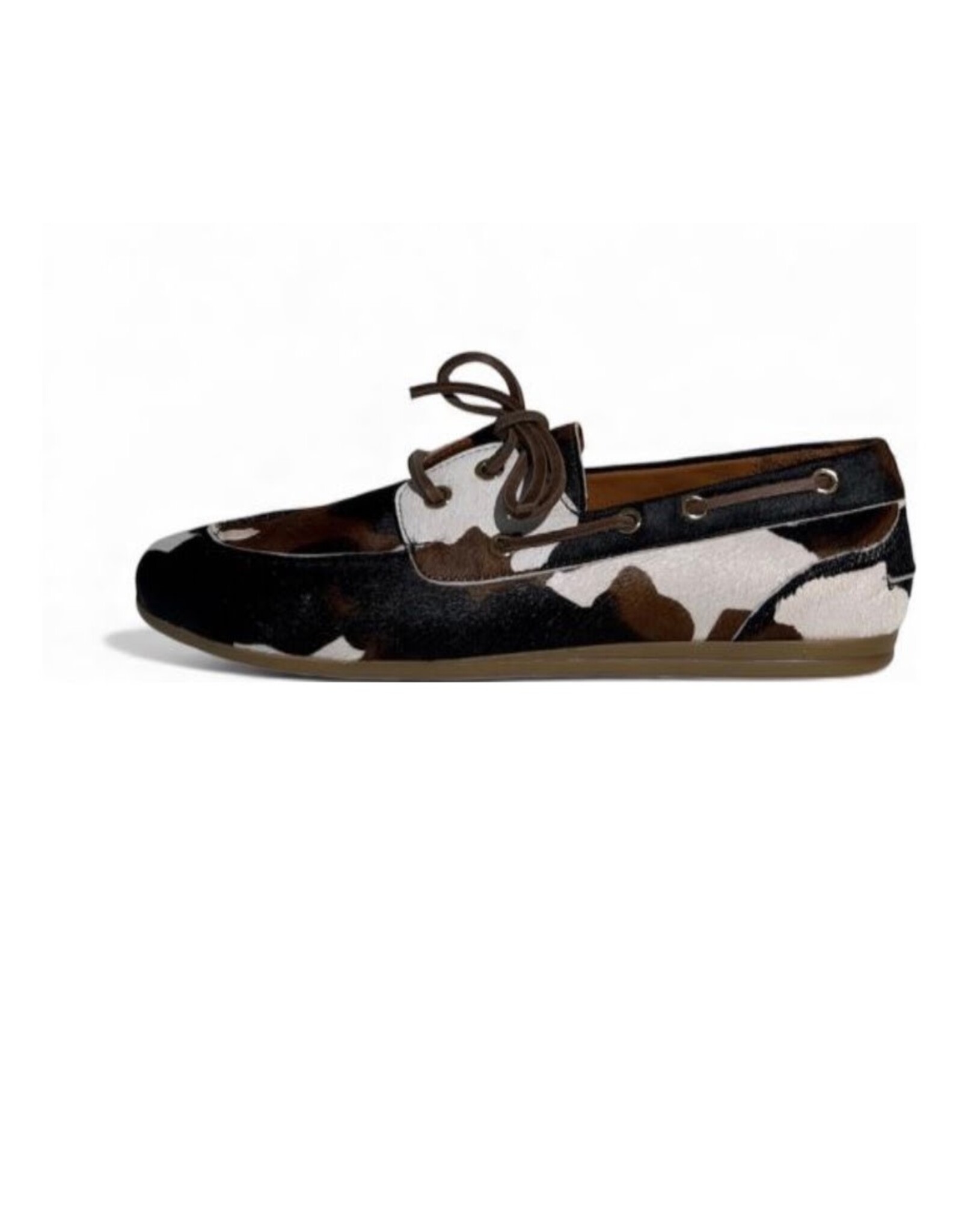 Babouche LESSY COW WHITE BROWN BLACK